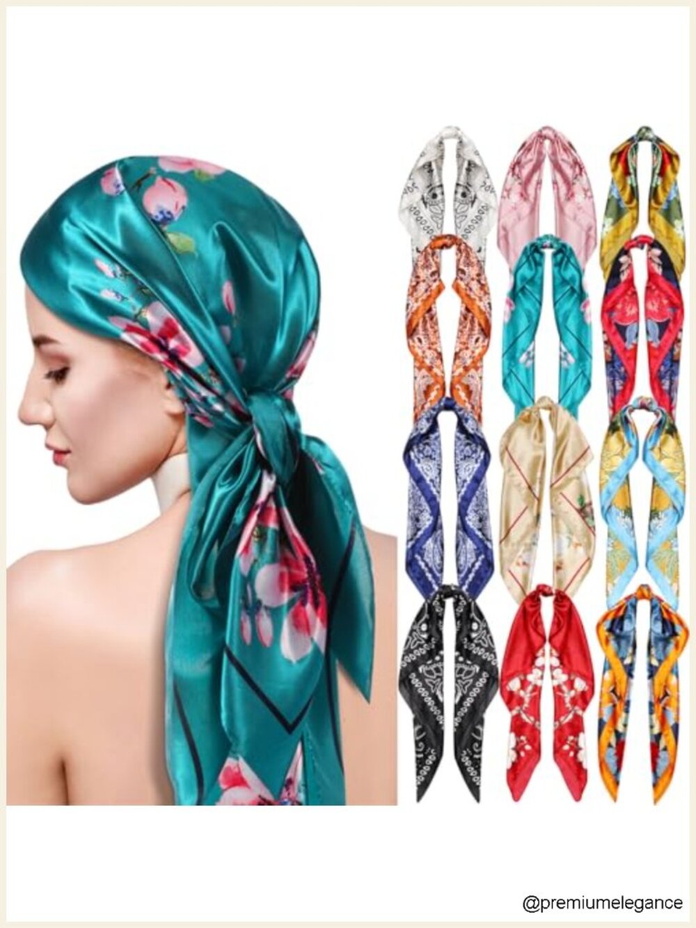 12 Pack Satin Silk Like Square Head Scarf Lightweight Hair Wrapping for Women